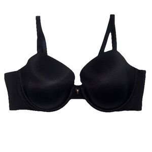 Victoria's Secret Pure Black 40D Sexy Illusions Lightly Lined Demi Bra VS EUC